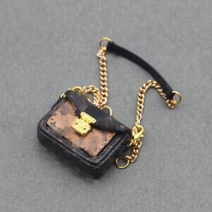 4inch bag charm cute custom bags - light brown colorblock crossbody bag